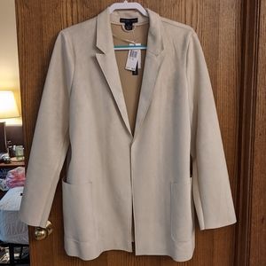 Joan Vass Faux Suede Coat NWT